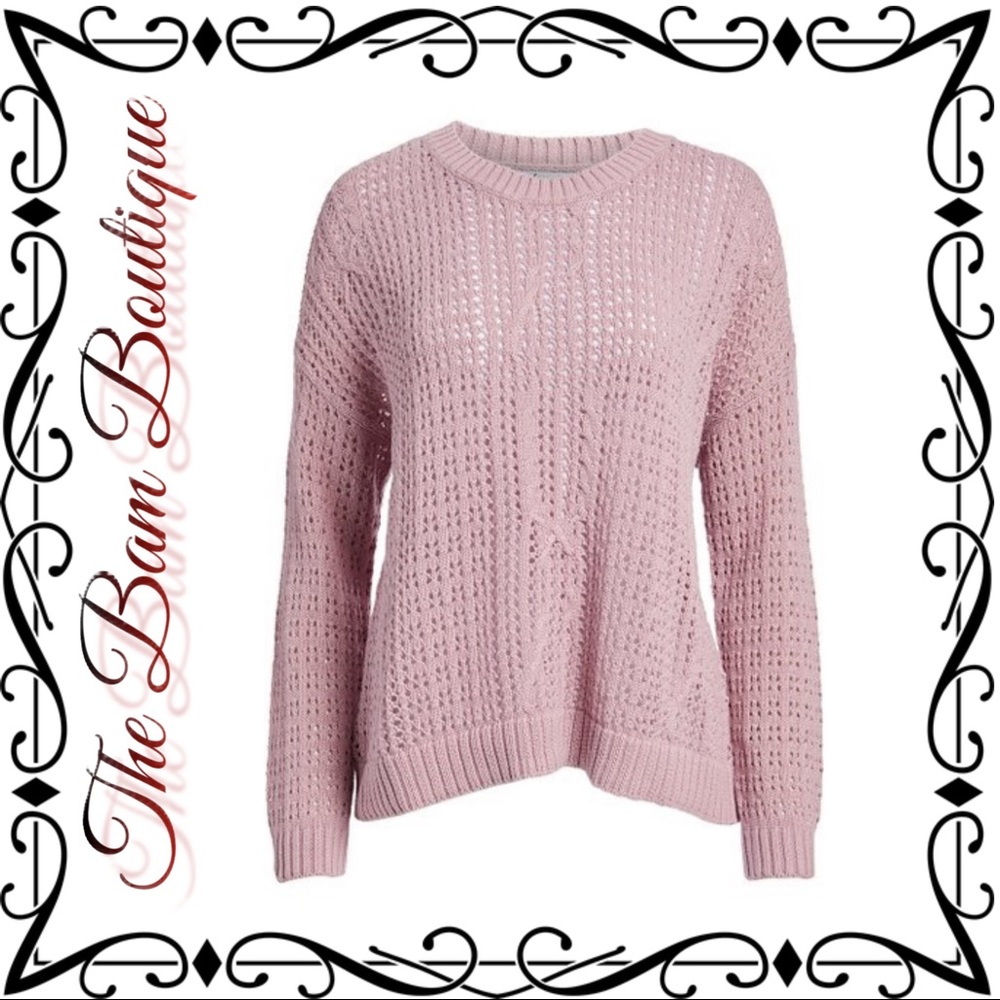 Plus Size Pointelle-Stitch Cold Shoulder Sweater